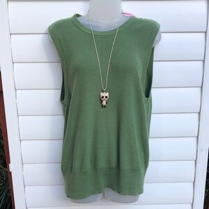 J. Crew Olive Sleeveless Sweater Vest